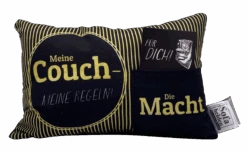 Hergo Geschenk-Kissen Mit Tasche 30x20cm - 1916 Meine Couch, Meine Regeln