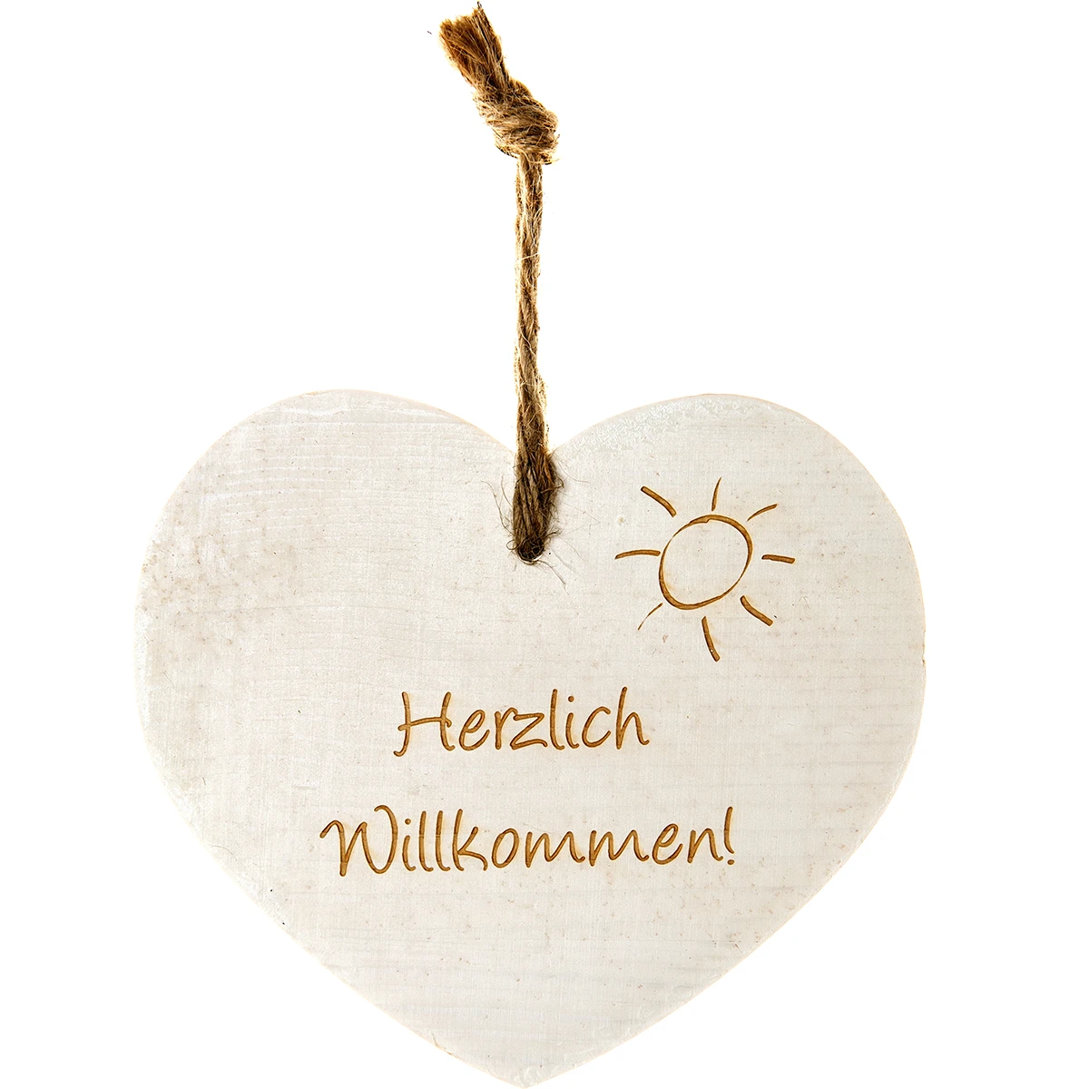 Vintage-Herz Aus Holz "Herzlich Willkommen" 21018