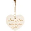 Kleines Vintage-Herz Aus Holz "Viva La Vida - Es Lebe Das Leben" 24005
