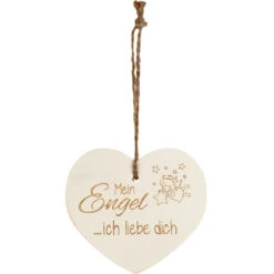 Kleines Vintage-Herz Aus Holz "Mein Engel Ich Liebe Dich" 24015