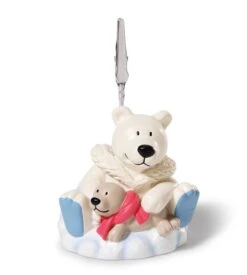 Nici 34766 Fotohalter Zettelhalter Eisbär & Robbe White World Polyresin