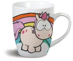 Nici 42234 Tasse Einhorn Rainbow Flair + Theodor & Friends 8x10cm Porzellan