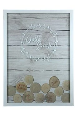 Gilde 44068 Gästebuch Rechteckig Naturfarben Mit 55 Holzscheiben Zum Beschriften