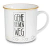 Nici 45013 Porzellantasse Metallic "Gehe Deinen Weg" Lama Kaffeetasse Teetasse