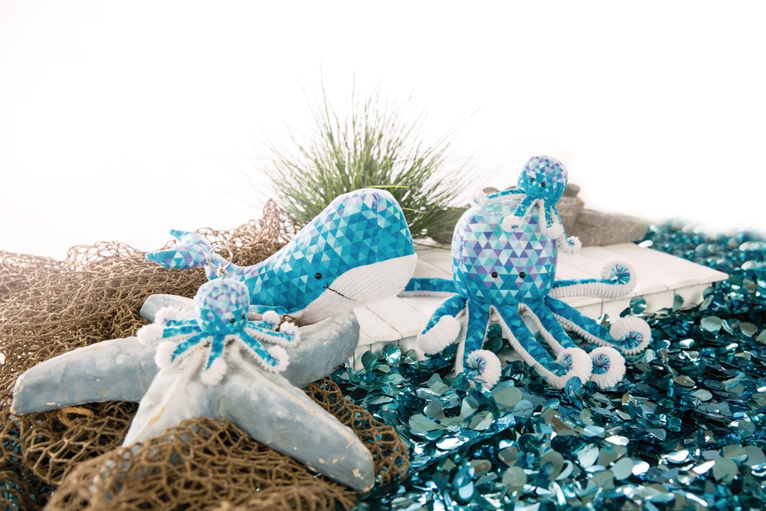 Nici 47435 MagNICI Oktopus 12cm Atlantic Friends Plüsch Polygondruck Magnetfigur – Bild 2