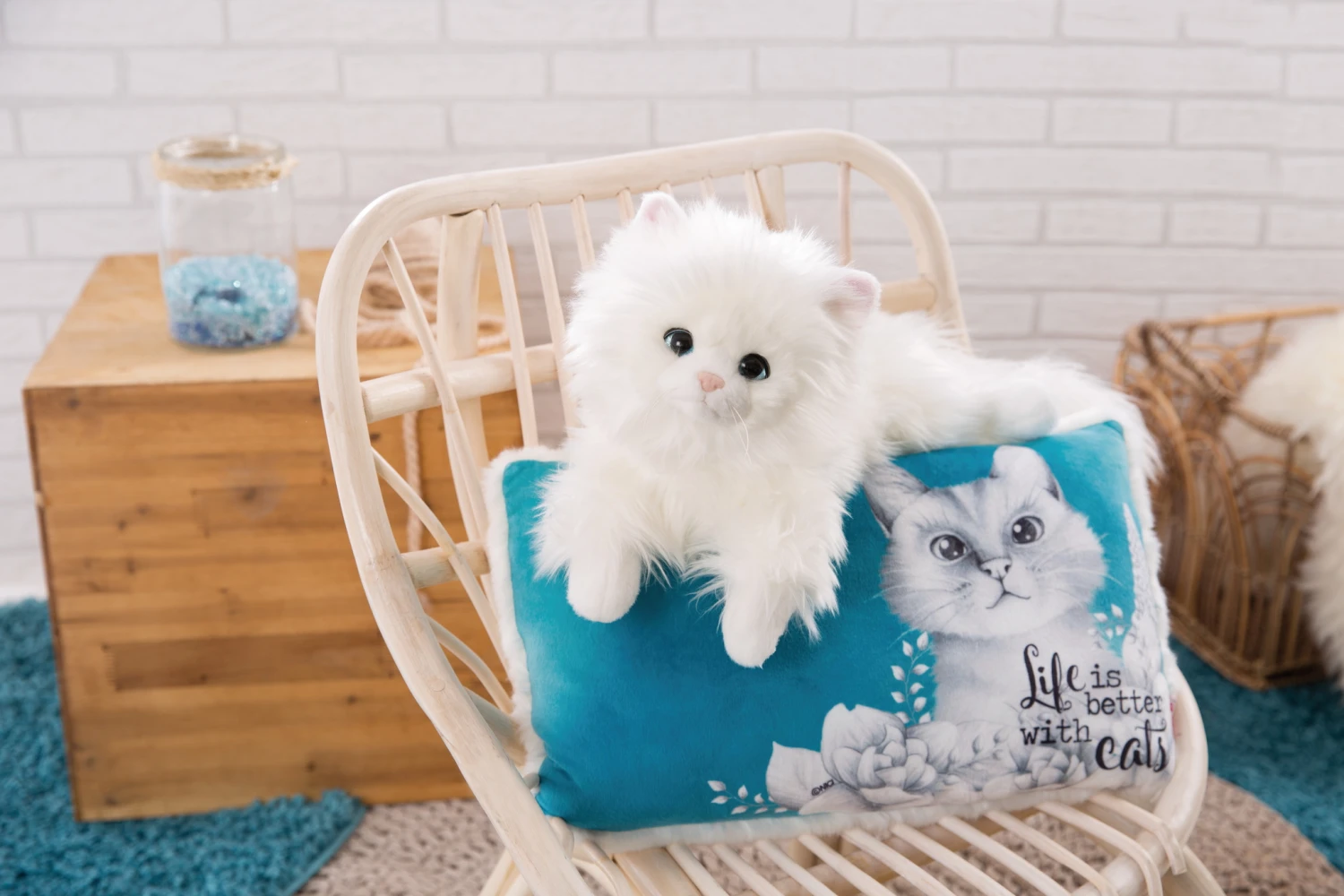 Nici 48099 Weisse Katze Meowlina 35cm Liegend Life Is Better With Cats – Bild 6