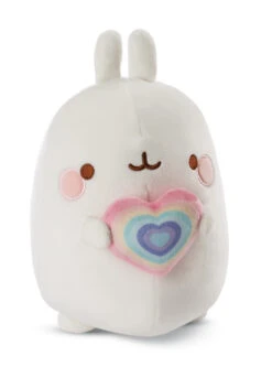 Nici 48226 Molang Mit Regenbogenherz 48cm Stretch-Plüsch Kuscheltier Kawaii
