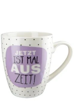 Gilde 50764 Porzellan Tasse "Jetzt Ist Mal Auszeit" Ca. 360ml Weiß