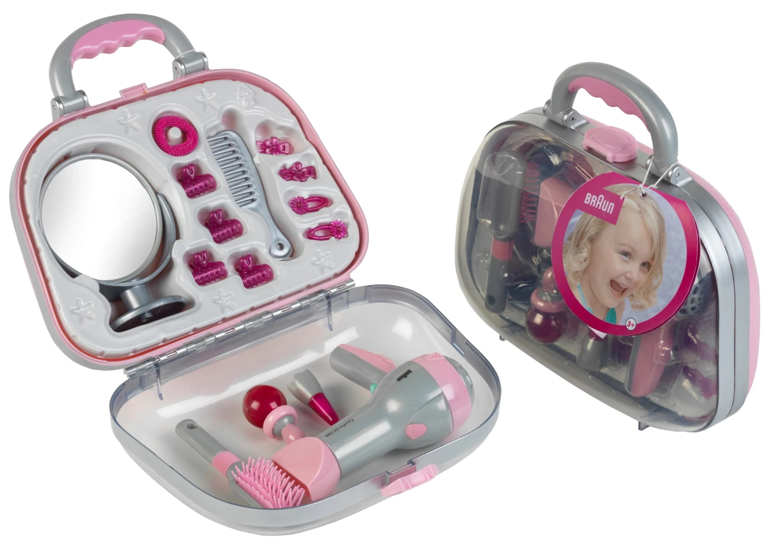 Theo Klein Frisierkoffer Mit Braun Fön Und Zubehör 16-teilig Spielset Für Kinder 5855 – Bild 2