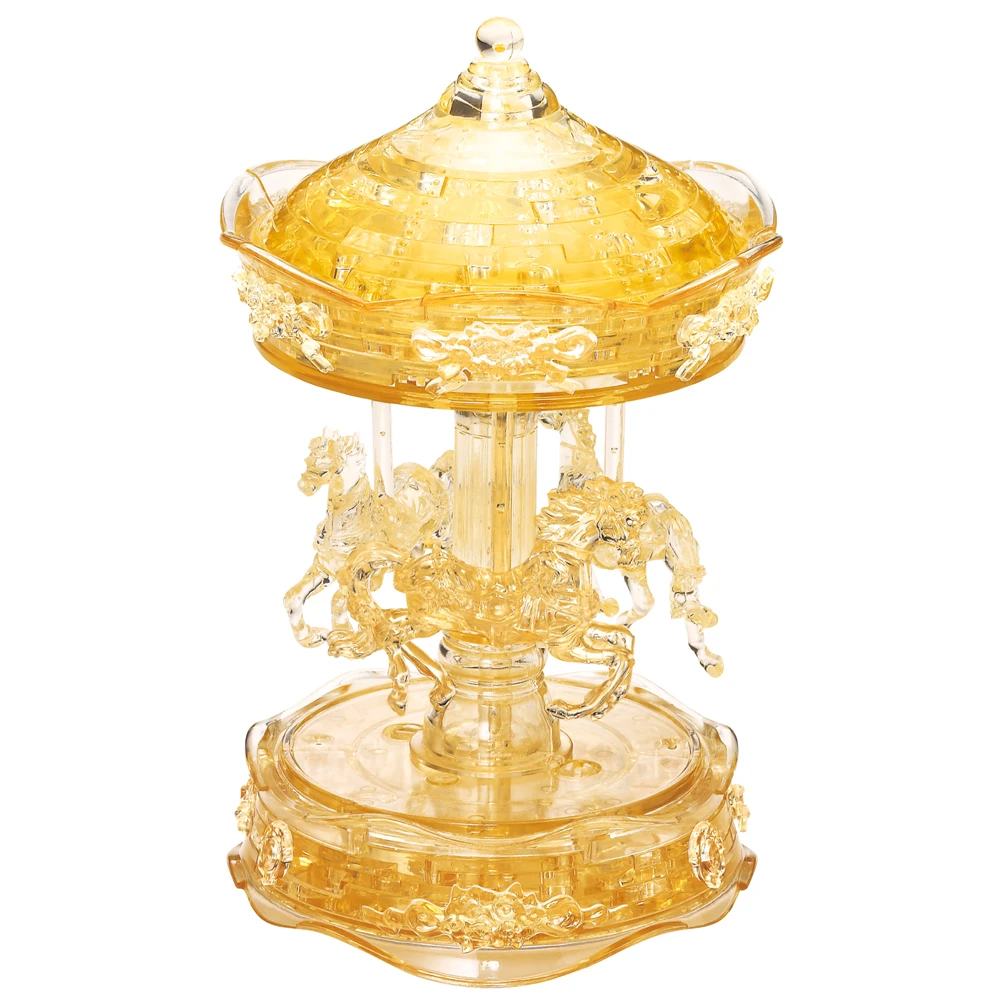 HCM Kinzel Crystal Puzzle 3D - Drehendes Karussell 83 Teile 18 Cm Hoch 59152