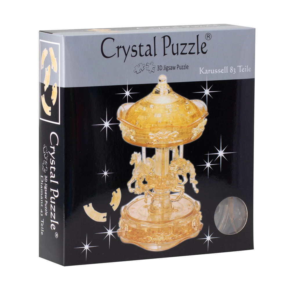 HCM Kinzel Crystal Puzzle 3D - Drehendes Karussell 83 Teile 18 Cm Hoch 59152 – Bild 2