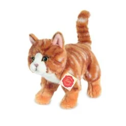 Teddy Hermann 90682 Katze Stehend Rot Getigert Ca. 20cm Plüsch