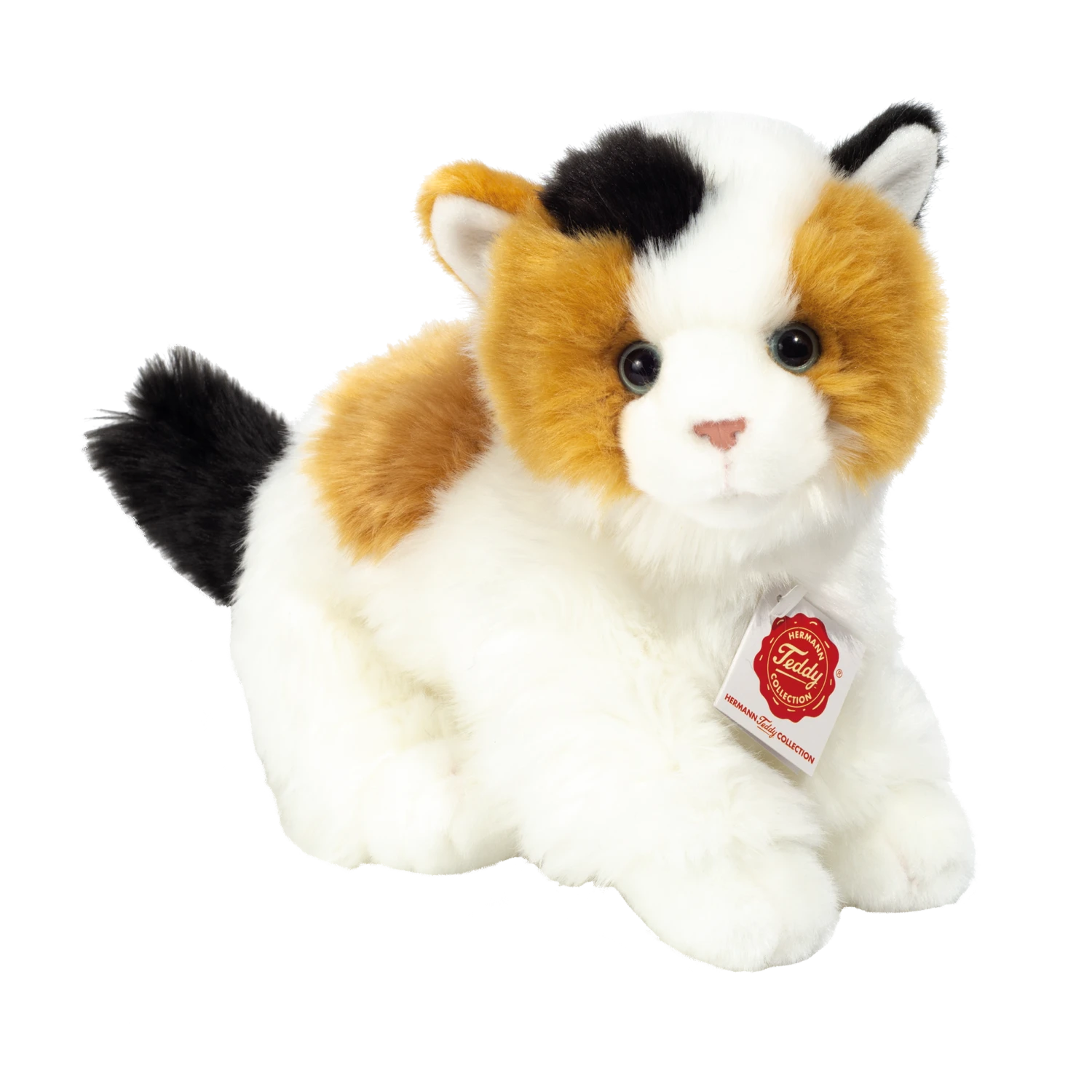 Teddy Hermann 90698 Glückskatze Weiß Rot Schwarz Ca. 24cm Plüsch Kuscheltier