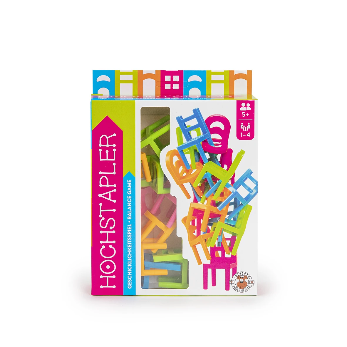 Trendhaus 955494 Hochstapler Geschicklichkeits-Spiel 18-teilig Bunte Stühle – Bild 2