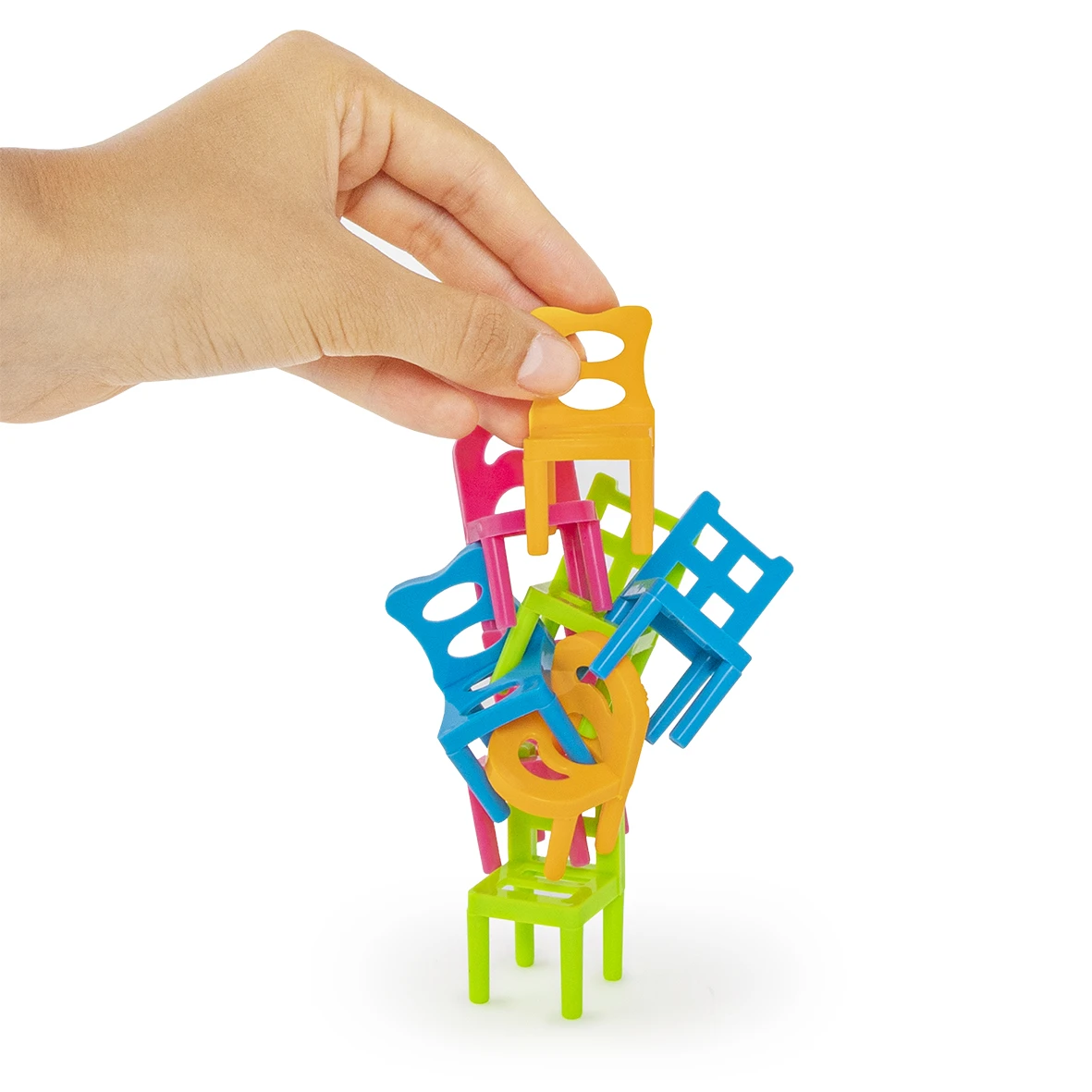 Trendhaus 955494 Hochstapler Geschicklichkeits-Spiel 18-teilig Bunte Stühle – Bild 4