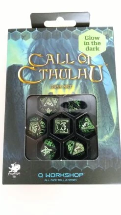 Call Of Cthulhu Würfelset Rollenspielwürfel Schwarz & Glow In The Dark (7 Stück)