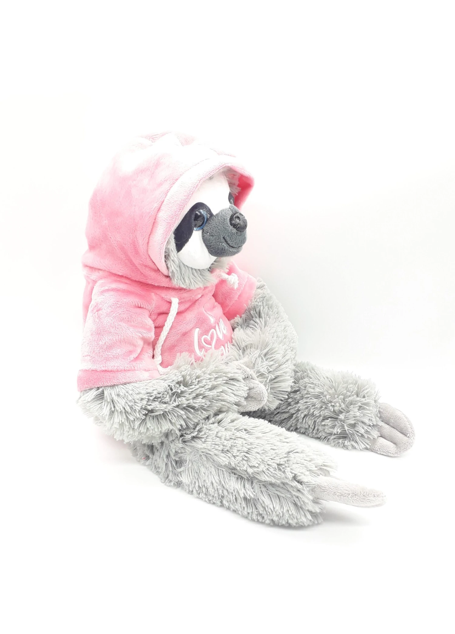 Faultier Sloth Mit Rosa Hoodie "I Love You" Plüsch Kuscheltier Liebe 30cm – Bild 2