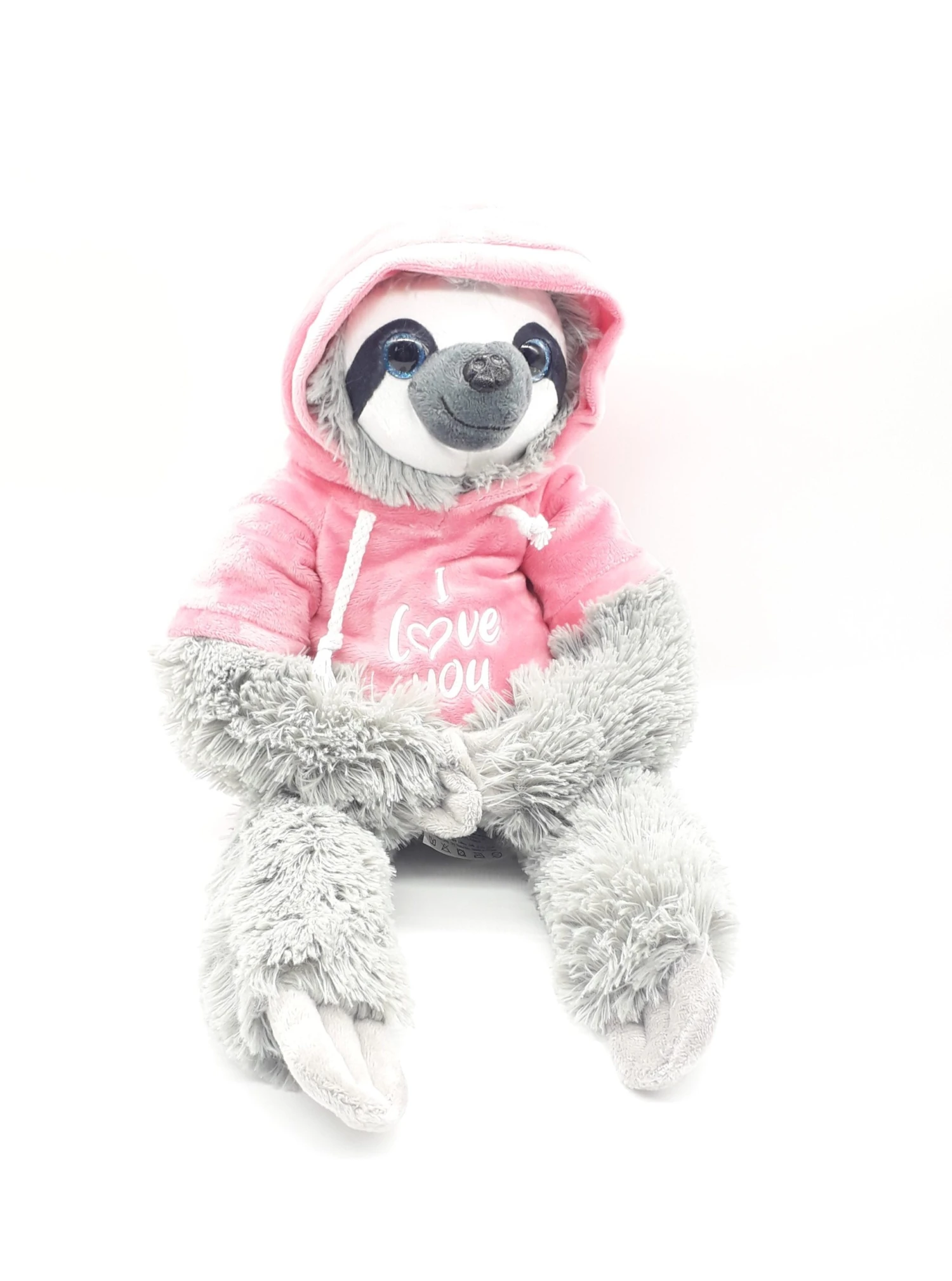 Faultier Sloth Mit Rosa Hoodie "I Love You" Plüsch Kuscheltier Liebe 30cm