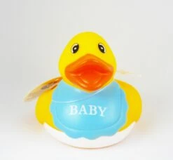 Gummiente Badeente Mit Quietsche - Baby Junge Hellblau