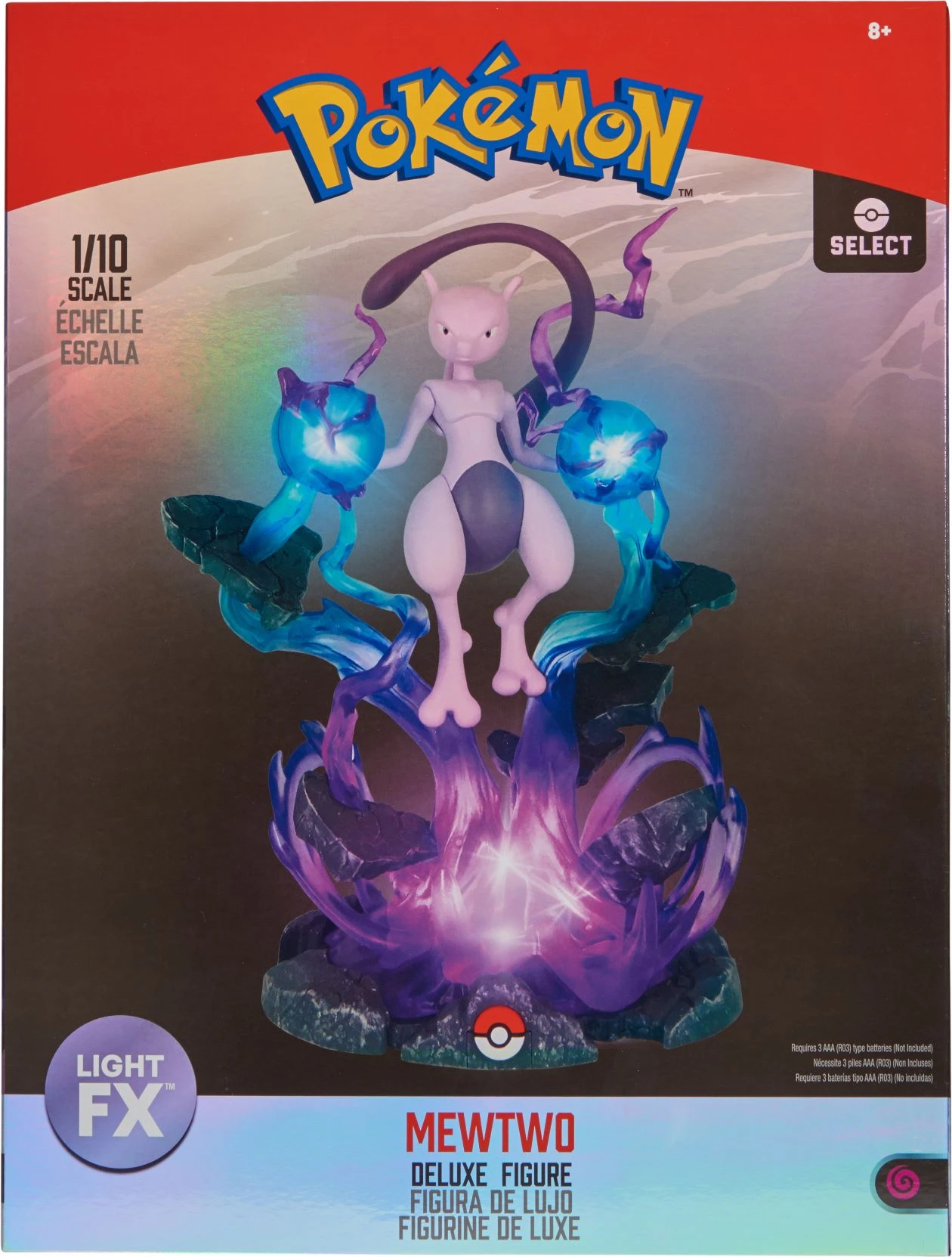 Jazwares PKW0082 Pokémon Select Light FX Collector Deluxe Statue - Mewtwo – Bild 3
