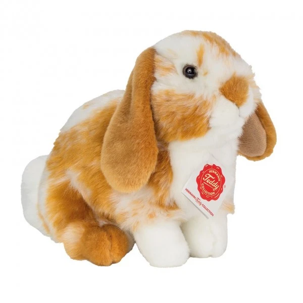 Teddy Hermann 93723 Hase Sitzend Hellbraun/weiß Gescheckt 20cm Kuscheltier